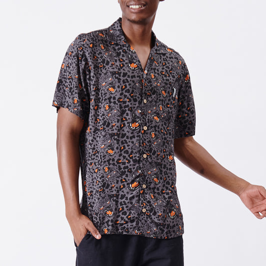 Leopard Short Sleeve Woven Shirt