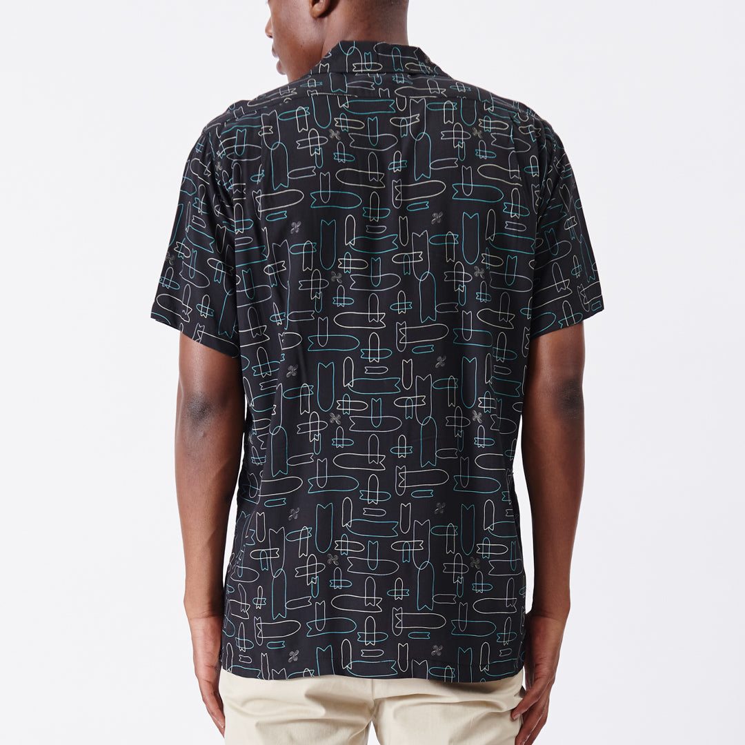 Line Art Short Sleeve Woven Shirt