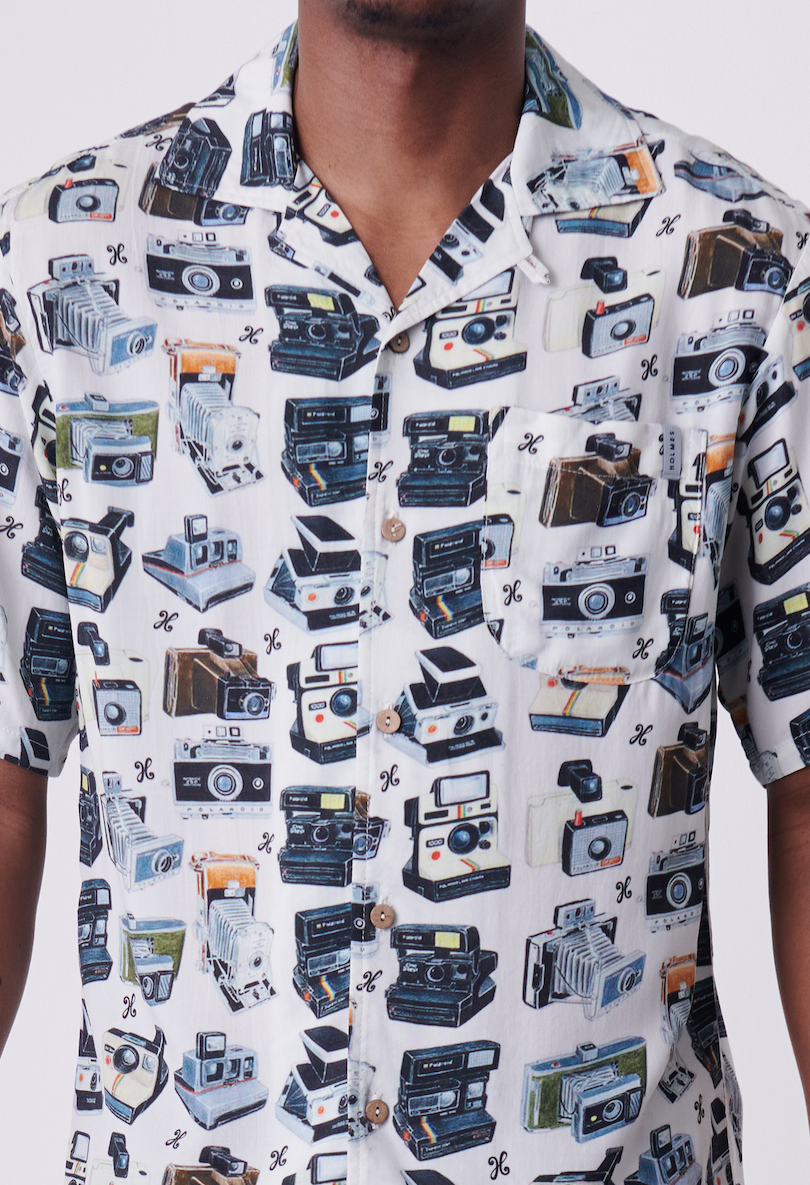 Vintage Cameras Button Up Short-Sleeve Shirt