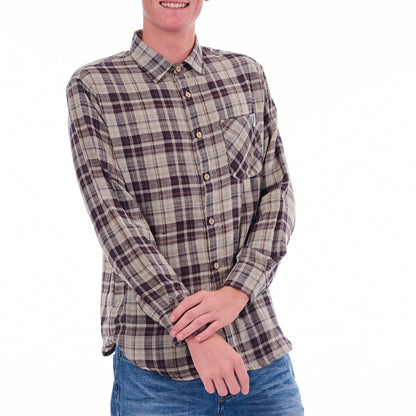Double Face Long Sleeve Check Shirt