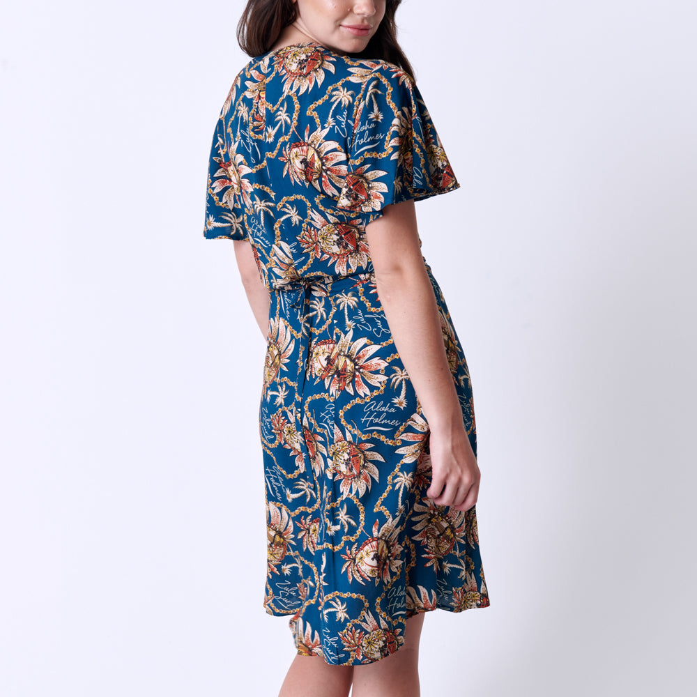 African print wrap dress online