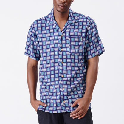 Basket Weave Short Sleeve Woven Shirt