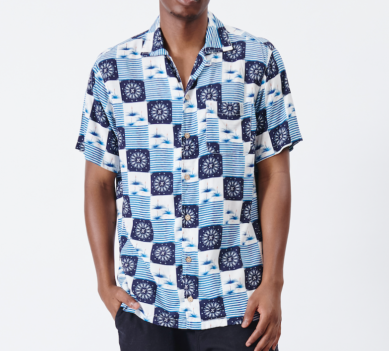 Holmes Bros Aloe Cocktail Button Up Short-Sleeve Shirt