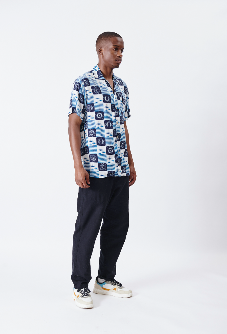 Holmes Bros Aloe Cocktail Button Up Short-Sleeve Shirt