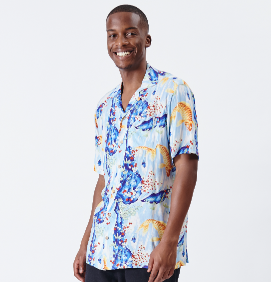 Holmes Bros Fish Hawaiian shirtShirt Button Up Short-Sleeve Shirt (Copy)