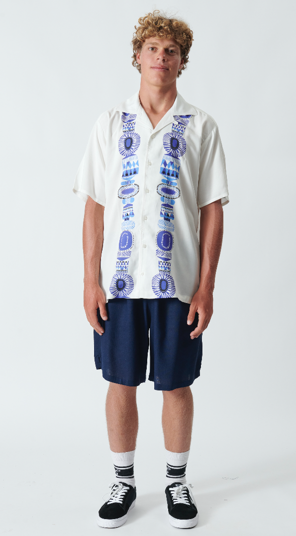 Holmes Afro Bowling Shirt Button Up Short-Sleeve Shirt