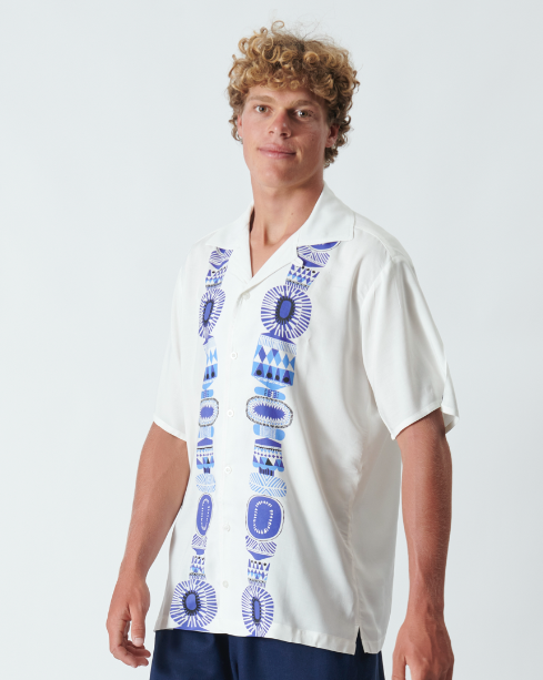 Holmes Afro Bowling Shirt Button Up Short-Sleeve Shirt