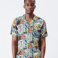 Holmes Bros African collage Hawaiian Button Up Short-Sleeve Shirt