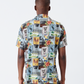 Holmes Bros African collage Hawaiian Button Up Short-Sleeve Shirt