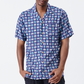 Holmes Bros Basket Weave Hawaiian Button Up Short-Sleeve Shirt