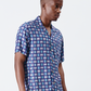 Holmes Bros Basket Weave Hawaiian Button Up Short-Sleeve Shirt